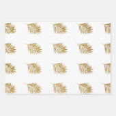 Glittery Gold Palms Tropical Weddings Celebrings Inpakpapier Vel (Voorkant 3)