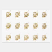 Glittery Gold Palms Tropical Weddings Celebrings Inpakpapier Vel (Voorkant 2)