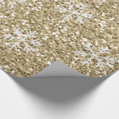 Glittery Gold Snowflake Cadeaupapier (Hoek)