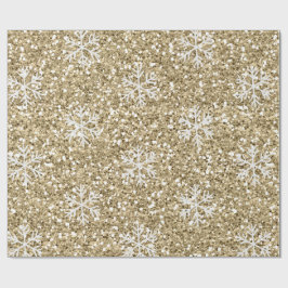 Glittery Gold Snowflake Cadeaupapier