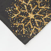 Glittery Gold Snowflakes Fleece Deken (Hoek)