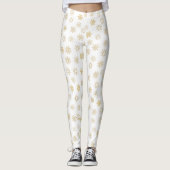Glittery Gold Snowflakes Leggings (Voorkant)