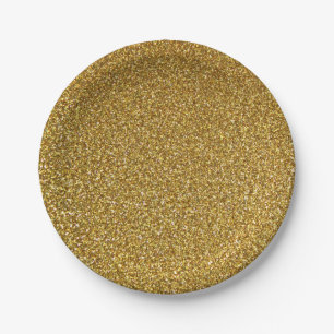 Glittery Gold Sparkle Baby shower Verjaardag bruil Papieren Bordje