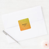 Glittery Gold Sparkle Bruiloft Monogrammen Dank u Vierkante Sticker (Envelop)