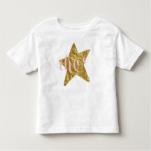 Glittery Gold Star Girl's Birthday Shirt