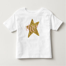 Glittery Gold Star Girl's Birthday Shirt
