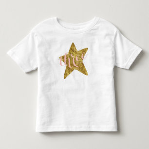 Glittery Gold Star Girl's Birthday Shirt