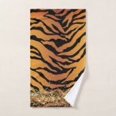 Glittery Gold Tiger Safari Print Badhanddoek Set Bad Handdoek (Handdoek)