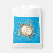 Glittery Gold Turtle on Blue Birthday Bedankzakje (Voorkant)