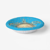 Glittery Gold Turtle on Blue Birthday Papieren Kommen (Gebogen)