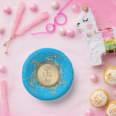 Glittery Gold Turtle on Blue Birthday Papieren Kommen (Feest)