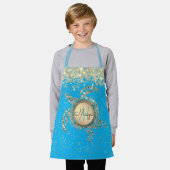 Glittery Gold Turtle on Blue Schort (Gedragen)