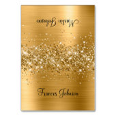 Glittery Gold Twee Naam Plaats Kaarten (Voorkant)