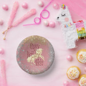 Glittery Gold Unicorn Birthday Papieren Kommen (Feest)