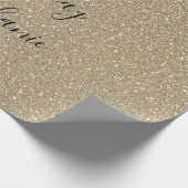 Glittery Golden Black Happy Birthday - Aangepaste Cadeaupapier (Hoek)
