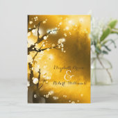 Glittery Golden Forest Autumn Wedding Kaart (Staand voorkant)