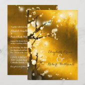 Glittery Golden Forest Autumn Wedding Kaart (Voorkant / Achterkant)