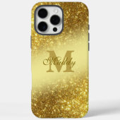 Glittery Golden gepersonaliseerd Case-Mate iPhone Case (Achterkant)