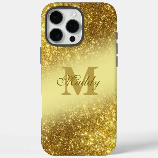 Glittery Golden gepersonaliseerd Case-Mate iPhone Case (Achterkant)