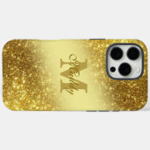 Glittery Golden gepersonaliseerd Case-Mate iPhone Case (Achterkant (horizontaal))