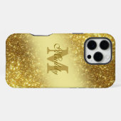 Glittery Golden gepersonaliseerd iPhone Hoesje (Achterkant horizontaal)