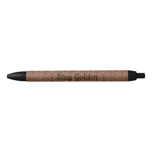 Glittery Golden Glass Zwarte Inkt Pen (Voorkant)