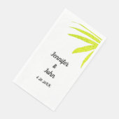 Glittery Golden Green Tropical Palm Weddenschap Wh Servet (Hoek)
