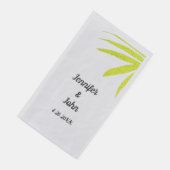 Glittery Golden Green Tropical Palm Weddenver Servet (Hoek)