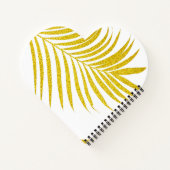 Glittery Golden Palm Tree Tropical Gift Favor Cute Notitieboek (Achterkant)