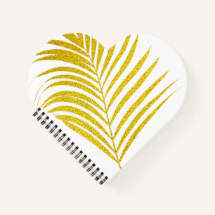 Glittery Golden Palm Tree Tropical Gift Favor Cute Notitieboek