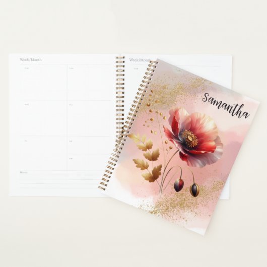 GLITTERY GOLDEN POPPY PERSOONLIJKE PLANNER (Display)