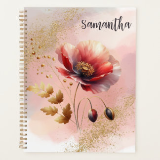 GLITTERY GOLDEN POPPY PERSOONLIJKE PLANNER