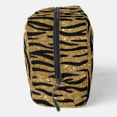 Glittery goud, zwart zebrapatroon monogram toilettasje (Rechts)