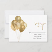 Glittery gouden ballonnen 60ste verjaardag partij RSVP kaartje (Voorkant)
