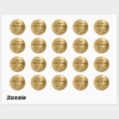 Glittery Gouden Folie 100e Verjaardag Ronde Sticker (Vel)