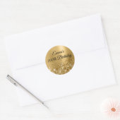 Glittery Gouden Folie 100e Verjaardag Ronde Sticker (Envelop)