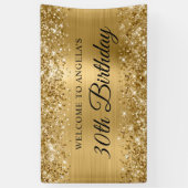 Glittery Gouden Folie 30e Verjaardag Welkom Spandoek (Verticaal)