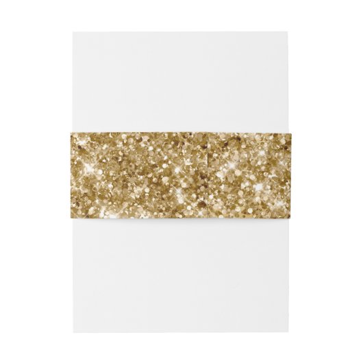 Glittery Gouden Folie Digitale Kunst Uitnodigingen Wikkel (Achterkant Voorbeeld)