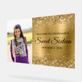 Glittery Gouden Folie Sweet Sixteen Welkom Groot Acryl Bord (Hoek)