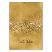 Glittery Gouden Individuele Naam Plaatskaarten Kaart (Voorkant)