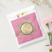 Glittery gouden schildpad op roze verjaardag geper bedankzakje (Gezegeld)