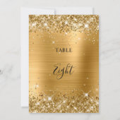 Glittery Goudfolie Trouwtafel Nummer 5x7 Kaart (Achterkant)