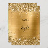 Glittery Goudfolie Trouwtafel Nummer 5x7 Kaart (Voorkant / Achterkant)
