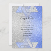 Glittery Gradient Bat Mitzvah Blue Kaart (Voorkant)