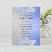 Glittery Gradient Bat Mitzvah Blue Kaart (Staand voorkant)
