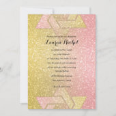 Glittery Gradient Bat Mitzvah Coral Kaart (Voorkant)