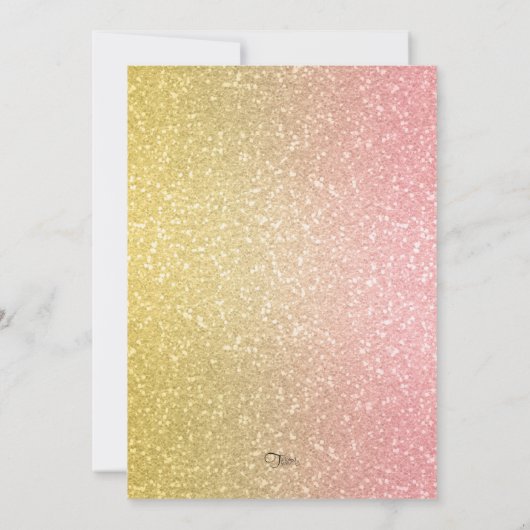 Glittery Gradient Bat Mitzvah Coral Kaart (Achterkant)