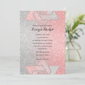 Glittery Gradient Bat Mitzvah Coral Kaart (Staand voorkant)