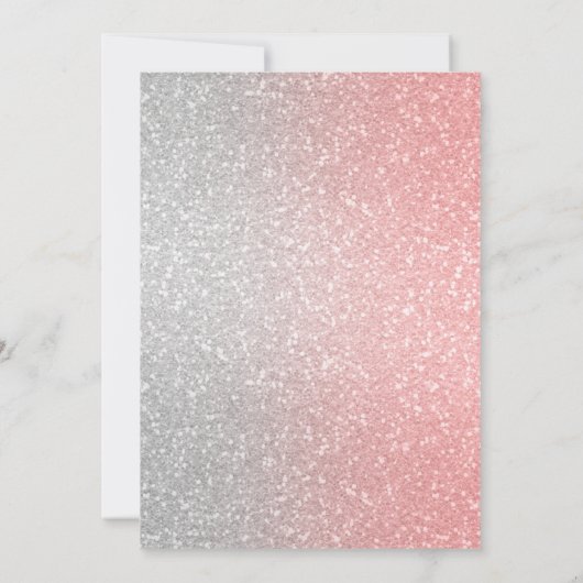 Glittery Gradient Bat Mitzvah Coral Kaart (Achterkant)