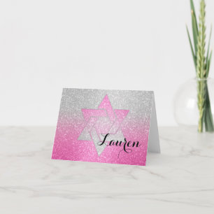 Glittery Gradient Bat Mitzvah Hartelijk dank voor  Notitiekaartje